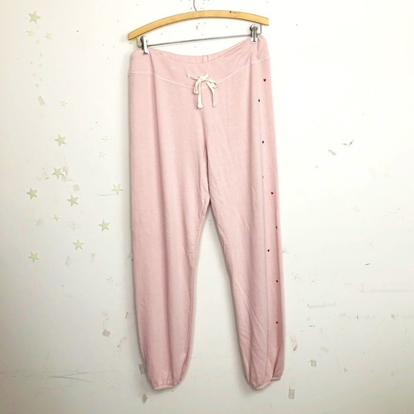 SUNDRY pink with stars & hearts jogger pants - Picture 9 of 11